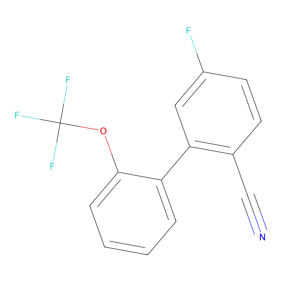 5-Fluoro-2'-(trifluoromethoxy)-[1,1'-biphenyl]-2-carbonitrile molecular structure, CAS 1261557-68-9