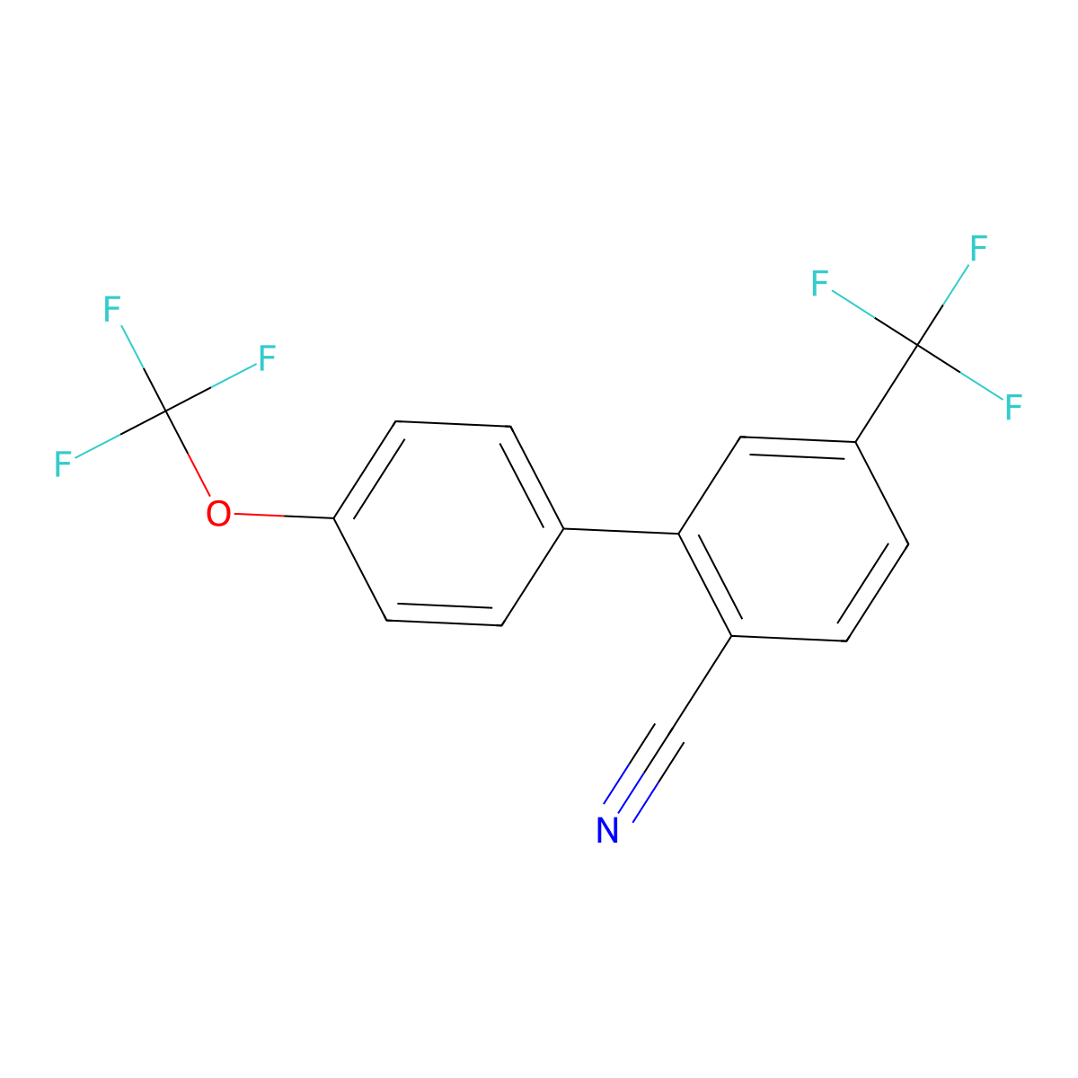 4'-(Trifluoromethoxy)-5-(trifluoromethyl)-[1,1'-biphenyl]-2-carbonitrile molecular structure, CAS 1261557-86-1