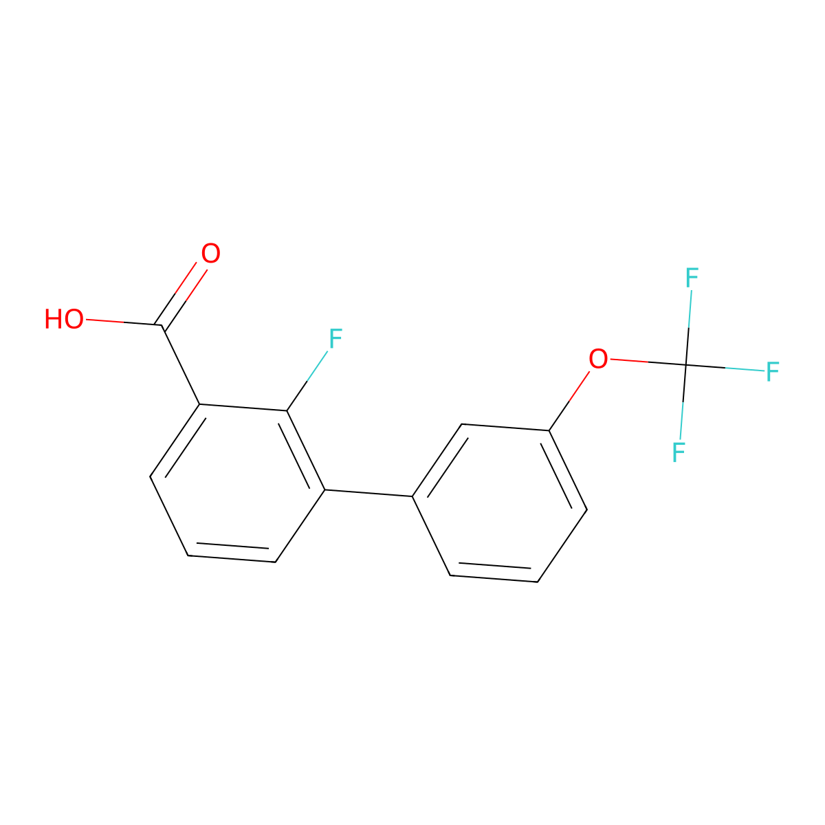 2-Fluoro-3'-(trifluoromethoxy)biphenyl-3-carboxylic acid molecular structure, CAS 1261558-22-8