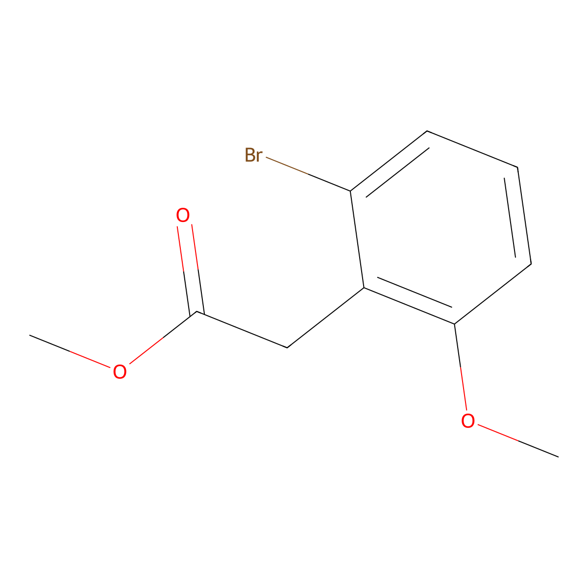 Methyl 2-(2-bromo-6-methoxyphenyl)acetate molecular structure, CAS 1261558-72-8