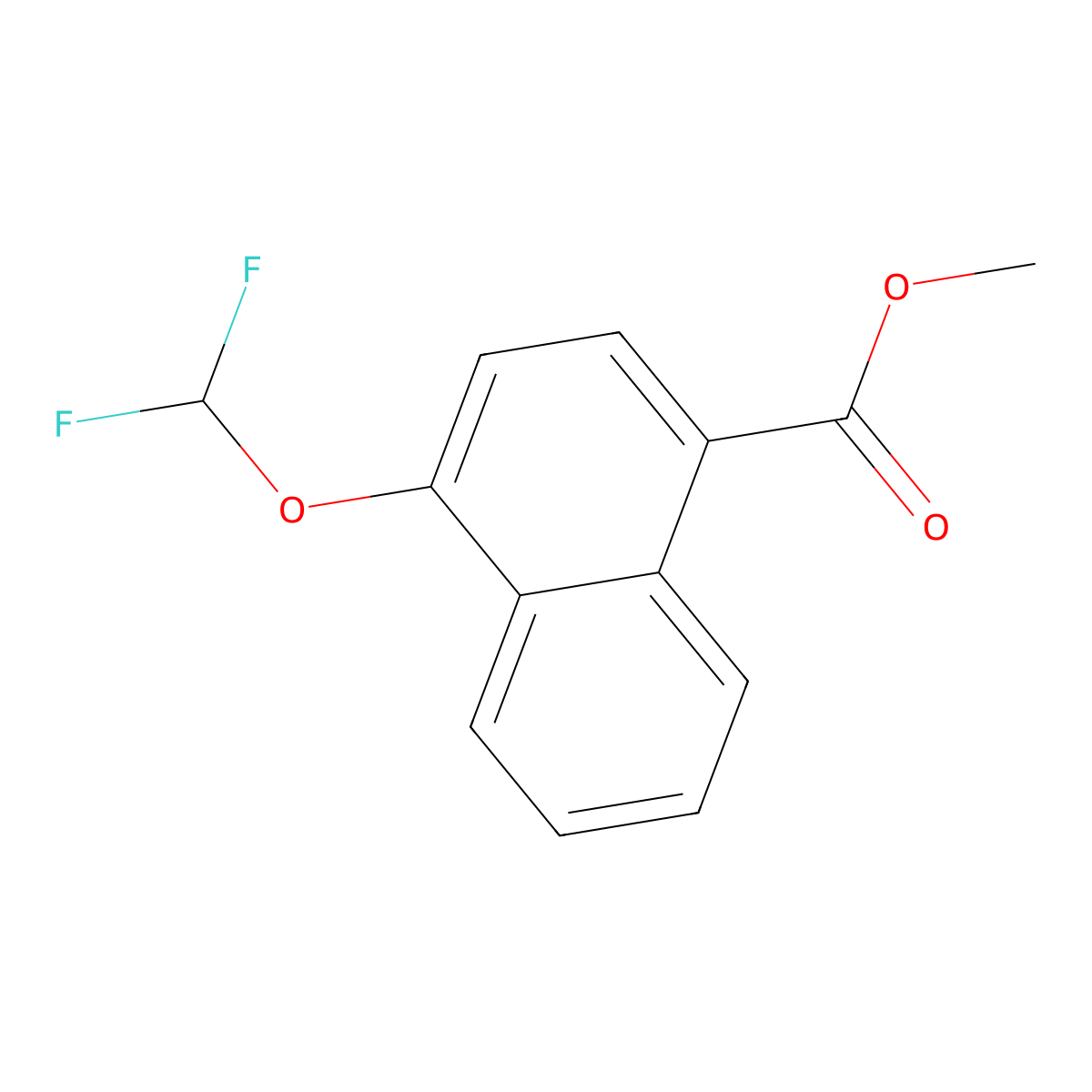 Methyl 4-(difluoromethoxy)-1-naphthoate molecular structure, CAS 1261559-96-9