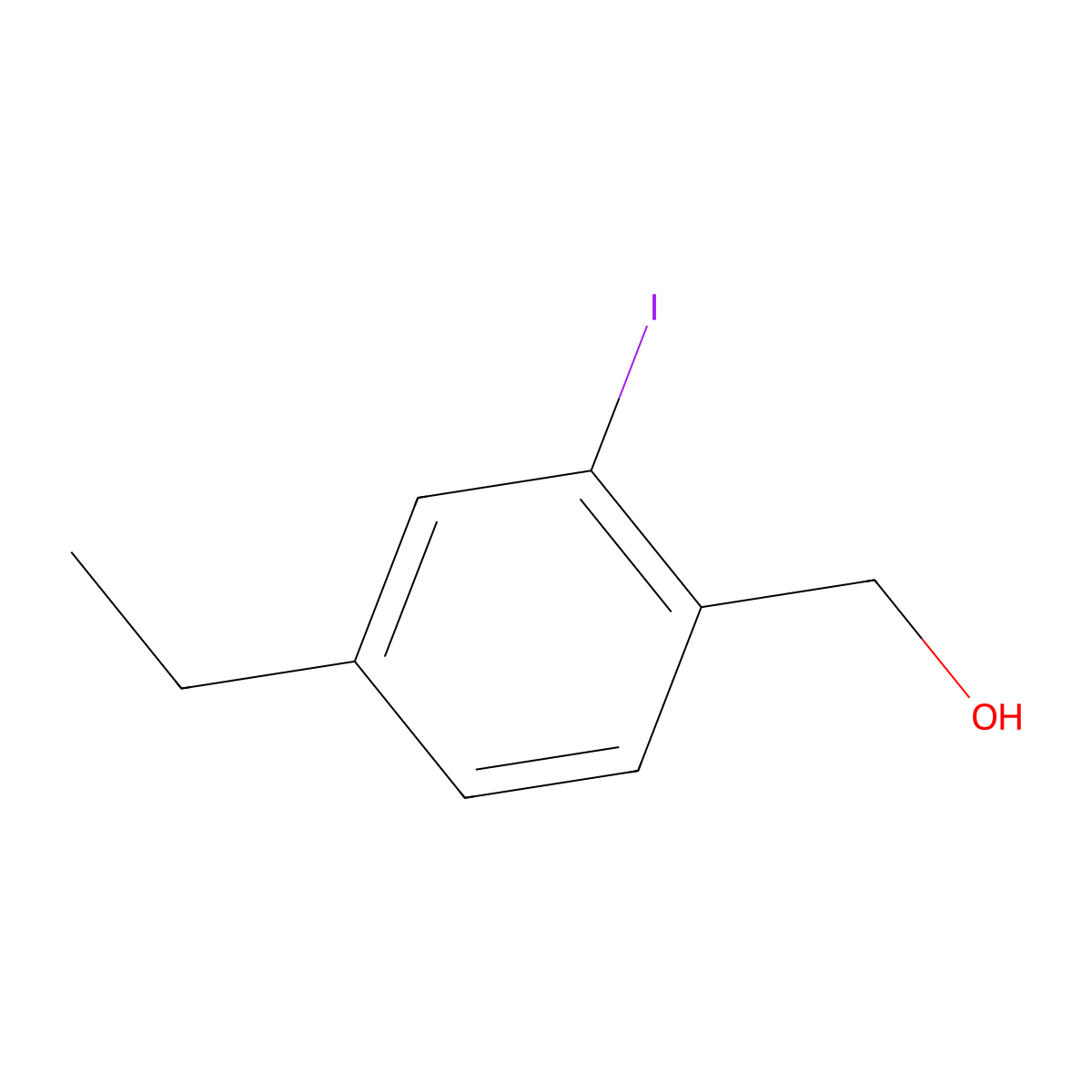 (4-Ethyl-2-iodophenyl)methanol molecular structure, CAS 126156-21-6
