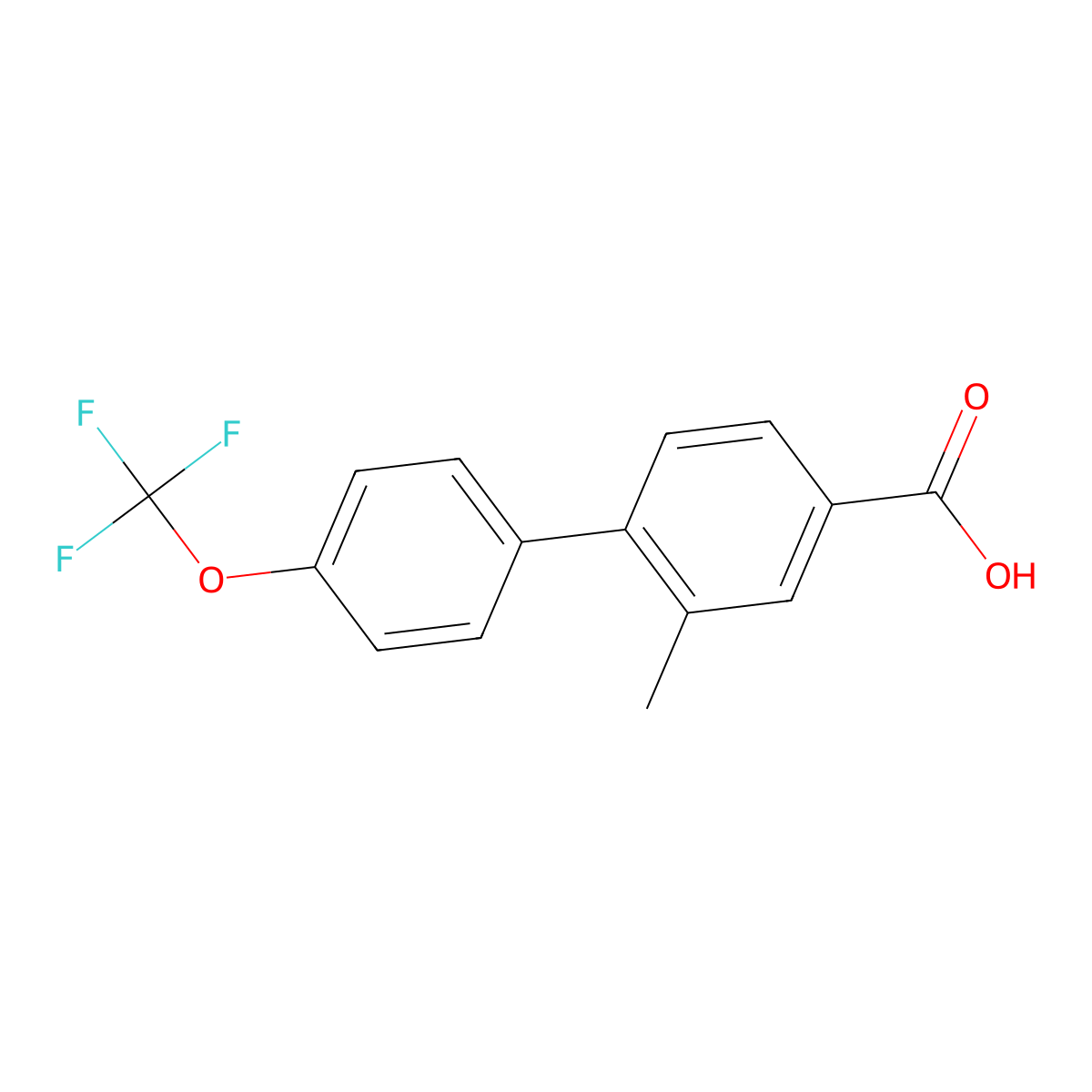 3-Methyl-4-(4-trifluoromethoxyphenyl)benzoic acid molecular structure, CAS 1261560-31-9