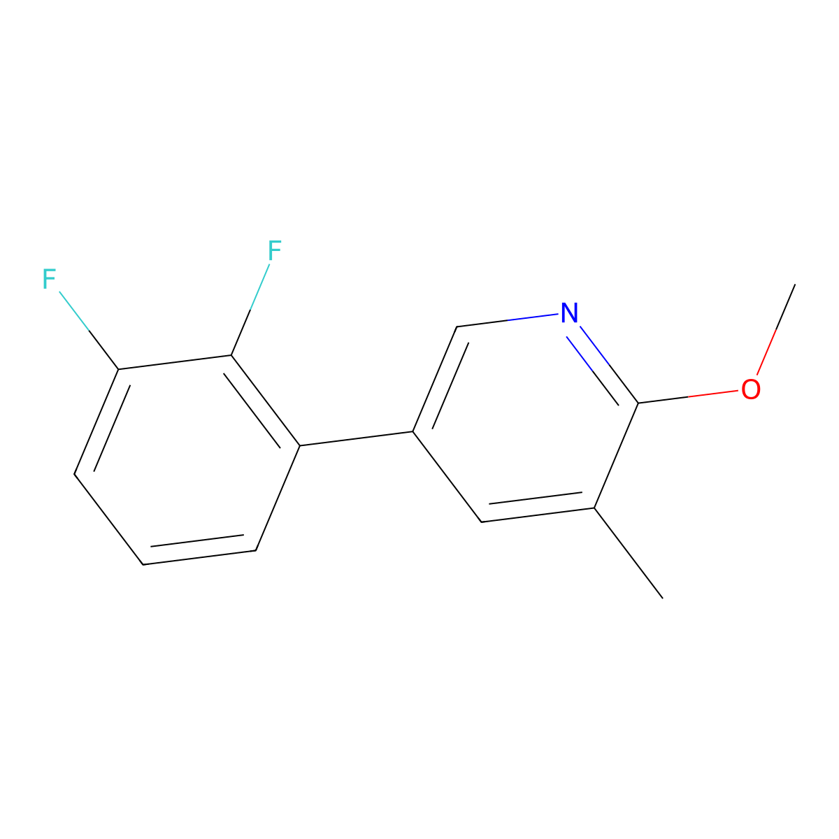 5-(2,3-Difluorophenyl)-2-methoxy-3-methylpyridine molecular structure, CAS 1261560-88-6