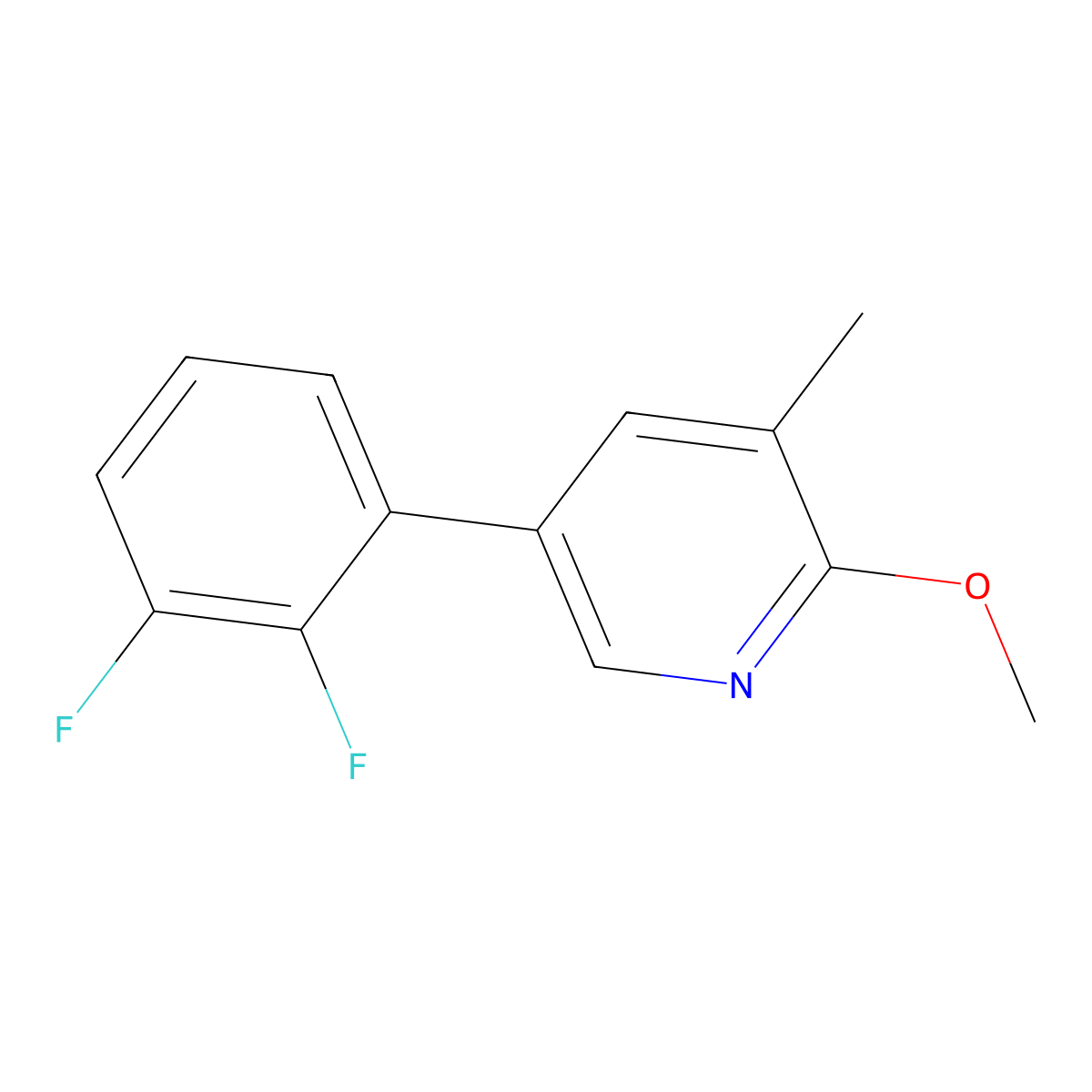 5-(2,3-Difluorophenyl)-2-methoxy-3-methylpyridine molecular structure, CAS 1261560-88-6