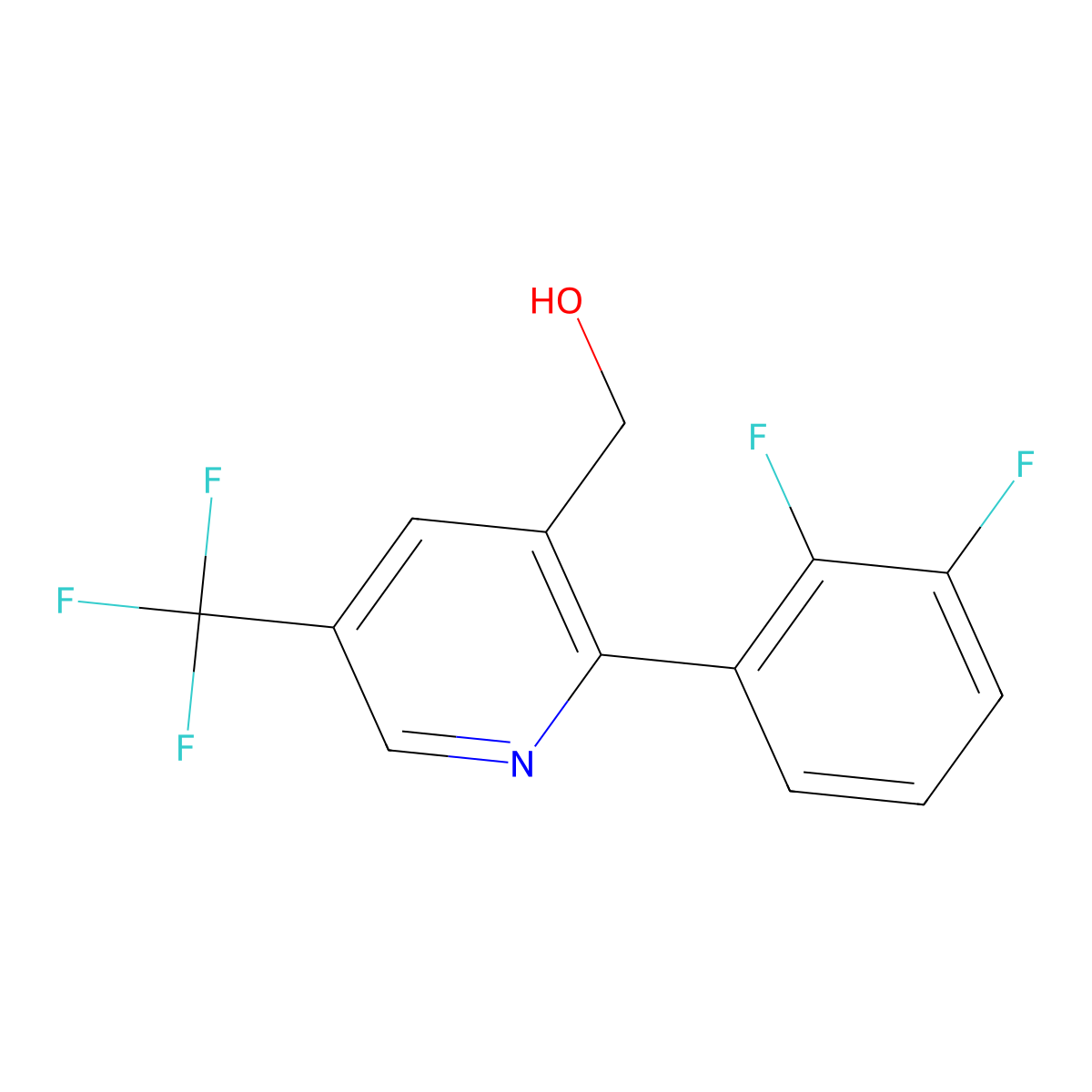 2-(2,3-Difluorophenyl)-5-(trifluoromethyl)pyridine-3-methanol molecular structure, CAS 1261561-53-8