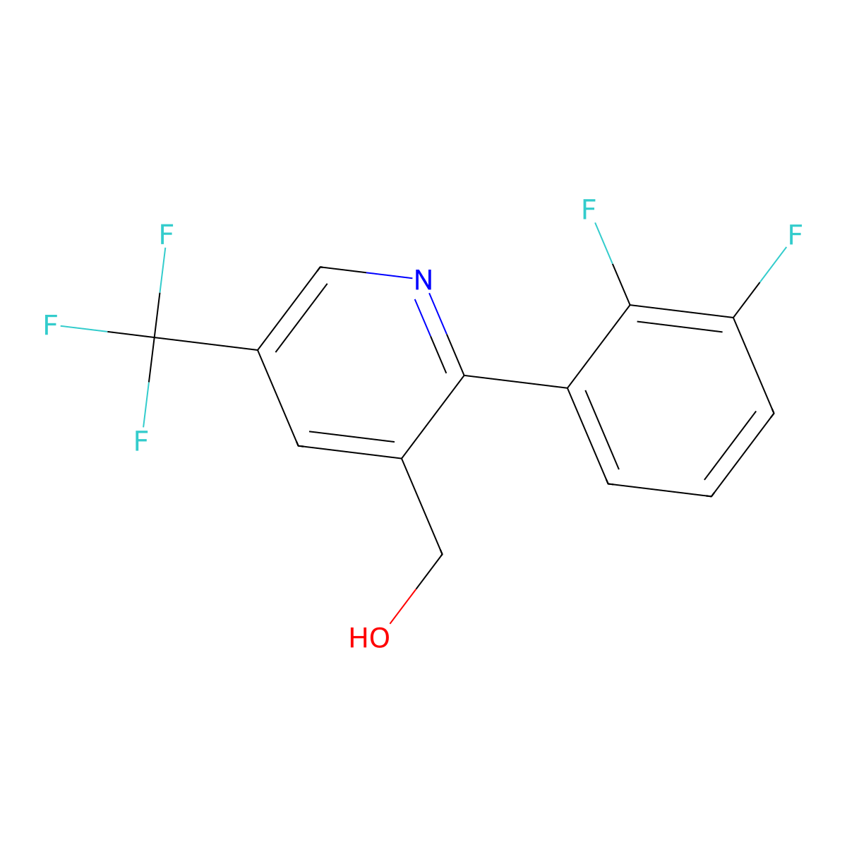 2-(2,3-Difluorophenyl)-5-(trifluoromethyl)pyridine-3-methanol molecular structure, CAS 1261561-53-8