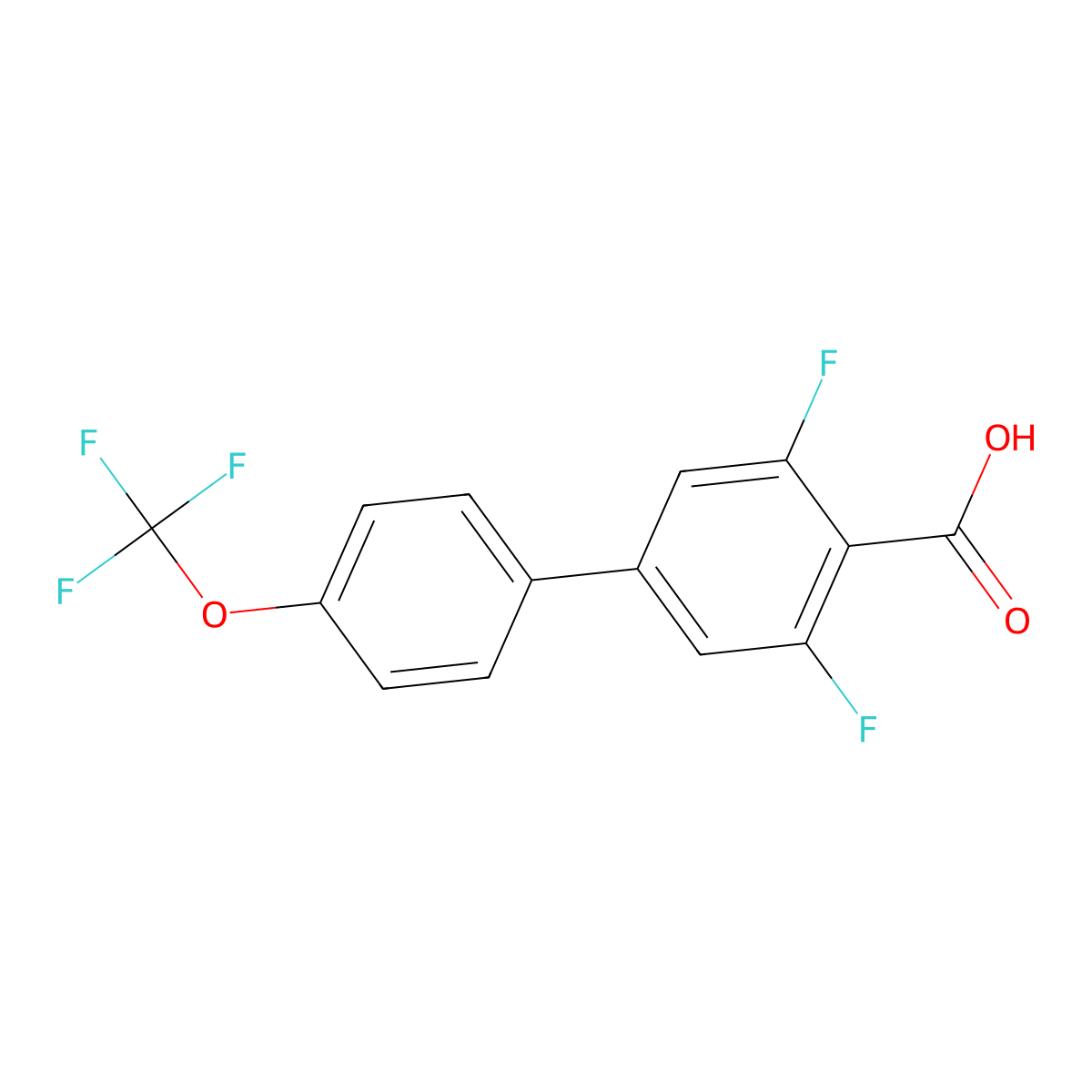 3,5-Difluoro-4'-(trifluoromethoxy)-[1,1'-biphenyl]-4-carboxylic acid molecular structure, CAS 1261561-63-0