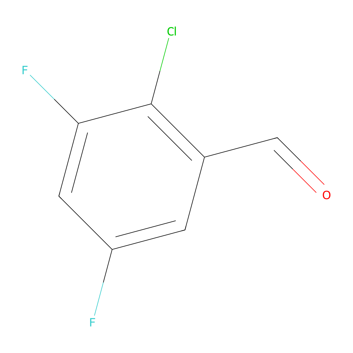2-Chloro-3,5-difluorobenzaldehyde molecular structure, CAS 1261561-82-3