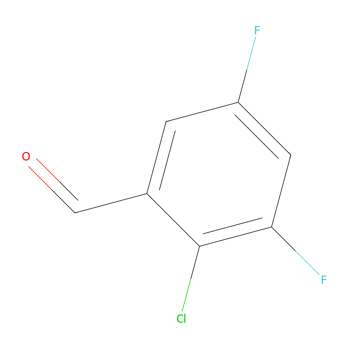 2-Chloro-3,5-difluorobenzaldehyde molecular structure, CAS 1261561-82-3