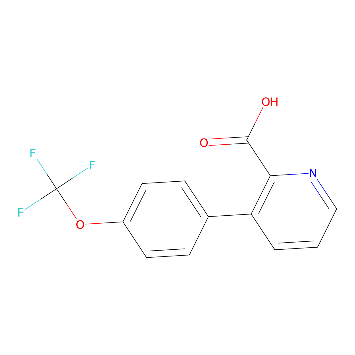 3-(4-Trifluoromethoxyphenyl)picolinic acid molecular structure, CAS 1261561-96-9
