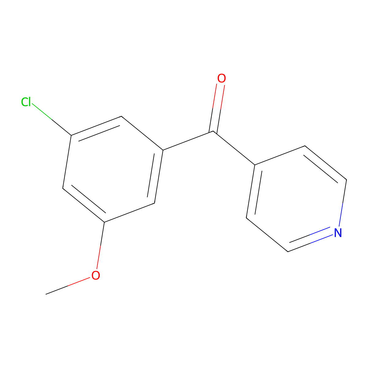(3-Chloro-5-methoxyphenyl)(pyridin-4-yl)methanone molecular structure, CAS 1261562-33-7