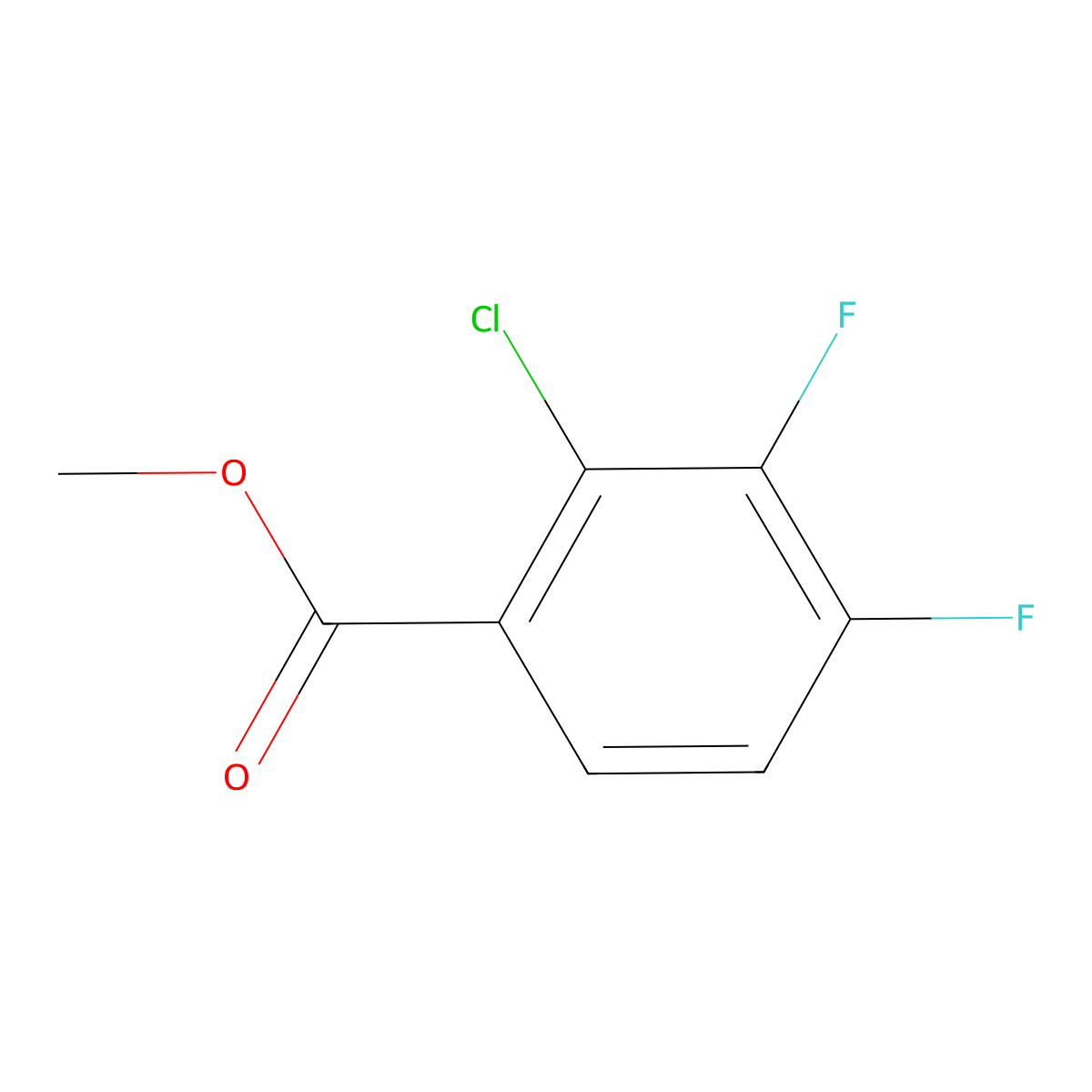 Methyl 2-chloro-3,4-difluorobenzoate molecular structure, CAS 1261562-52-0