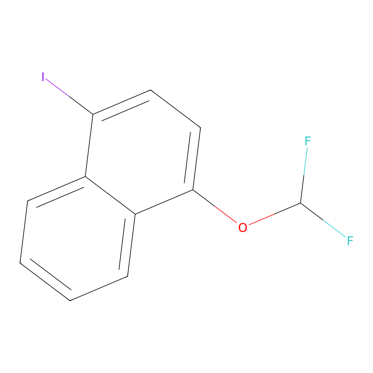 1-(Difluoromethoxy)-4-iodonaphthalene molecular structure, CAS 1261562-68-8