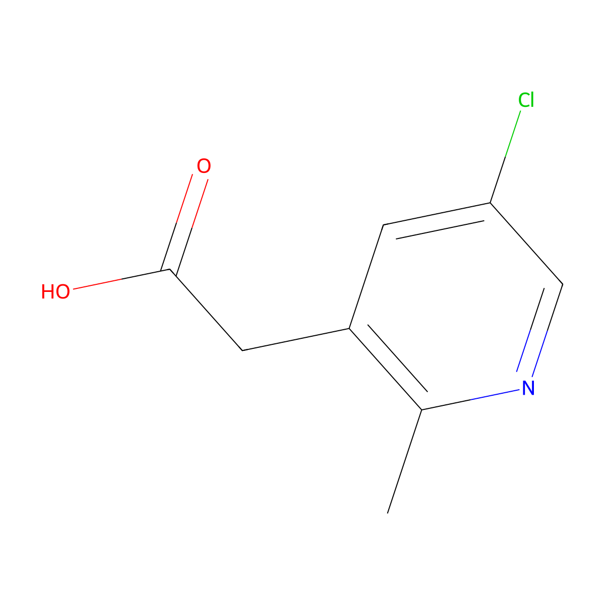 2-(5-Chloro-2-methylpyridin-3-yl)acetic acid molecular structure, CAS 1261562-96-2
