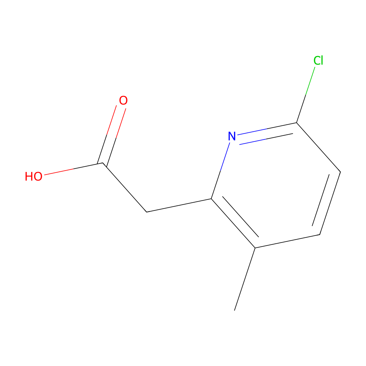 2-(6-Chloro-3-methylpyridin-2-yl)acetic acid molecular structure, CAS 1261562-99-5