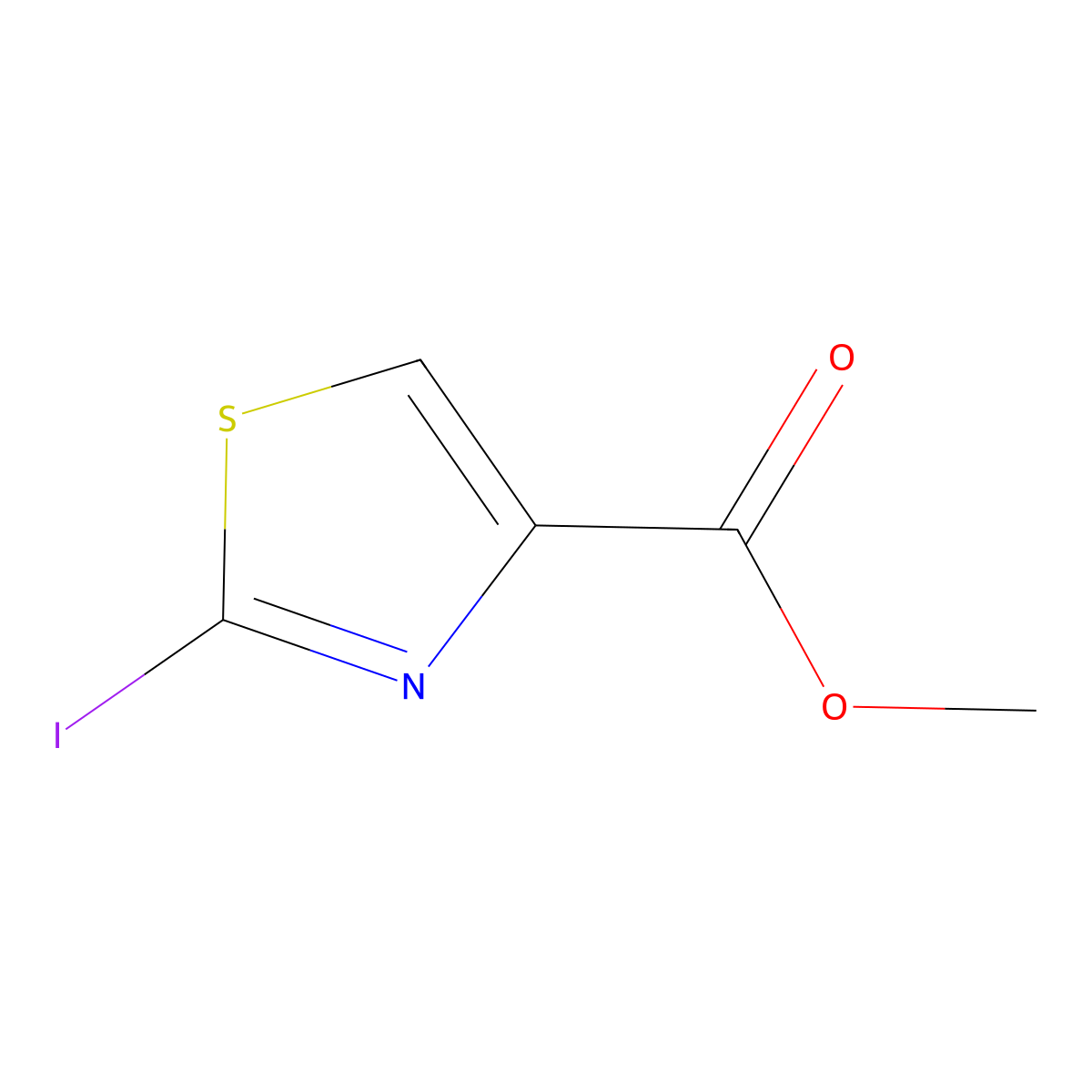 Methyl 2-iodothiazole-4-carboxylate molecular structure, CAS 1261563-39-6