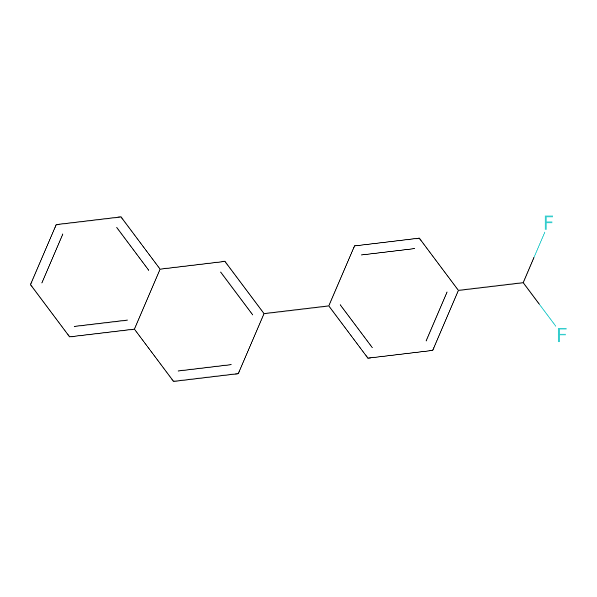 2-(4-(Difluoromethyl)phenyl)naphthalene molecular structure, CAS 1261563-84-1