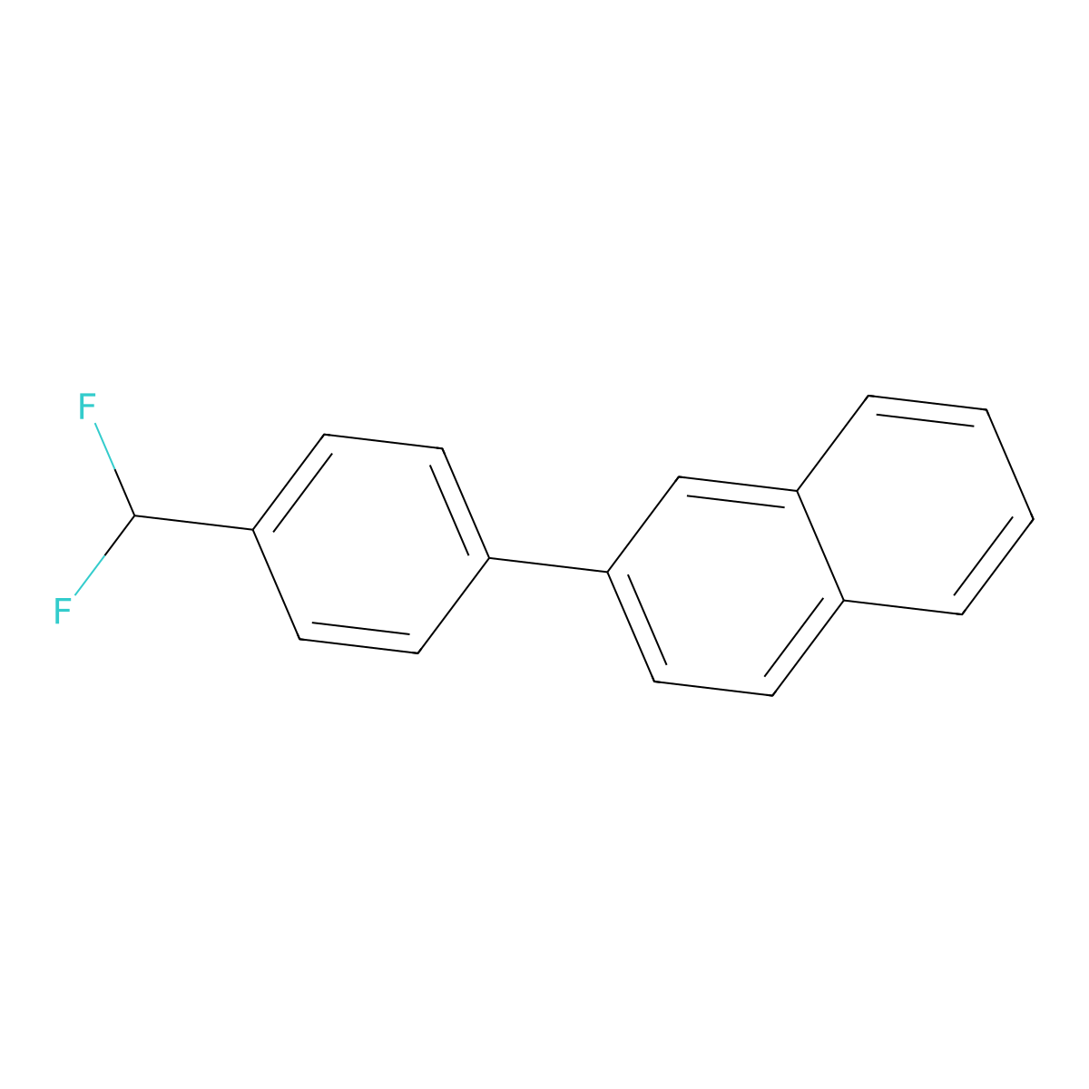 2-(4-(Difluoromethyl)phenyl)naphthalene molecular structure, CAS 1261563-84-1