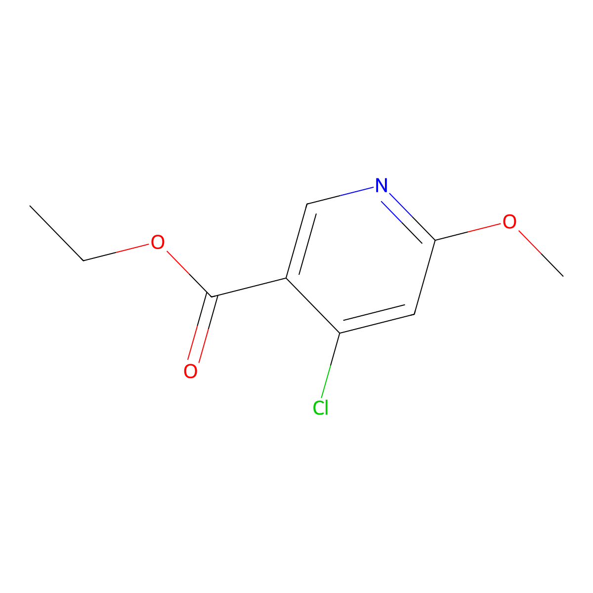 Ethyl 4-chloro-6-methoxynicotinate molecular structure, CAS 1261564-03-7