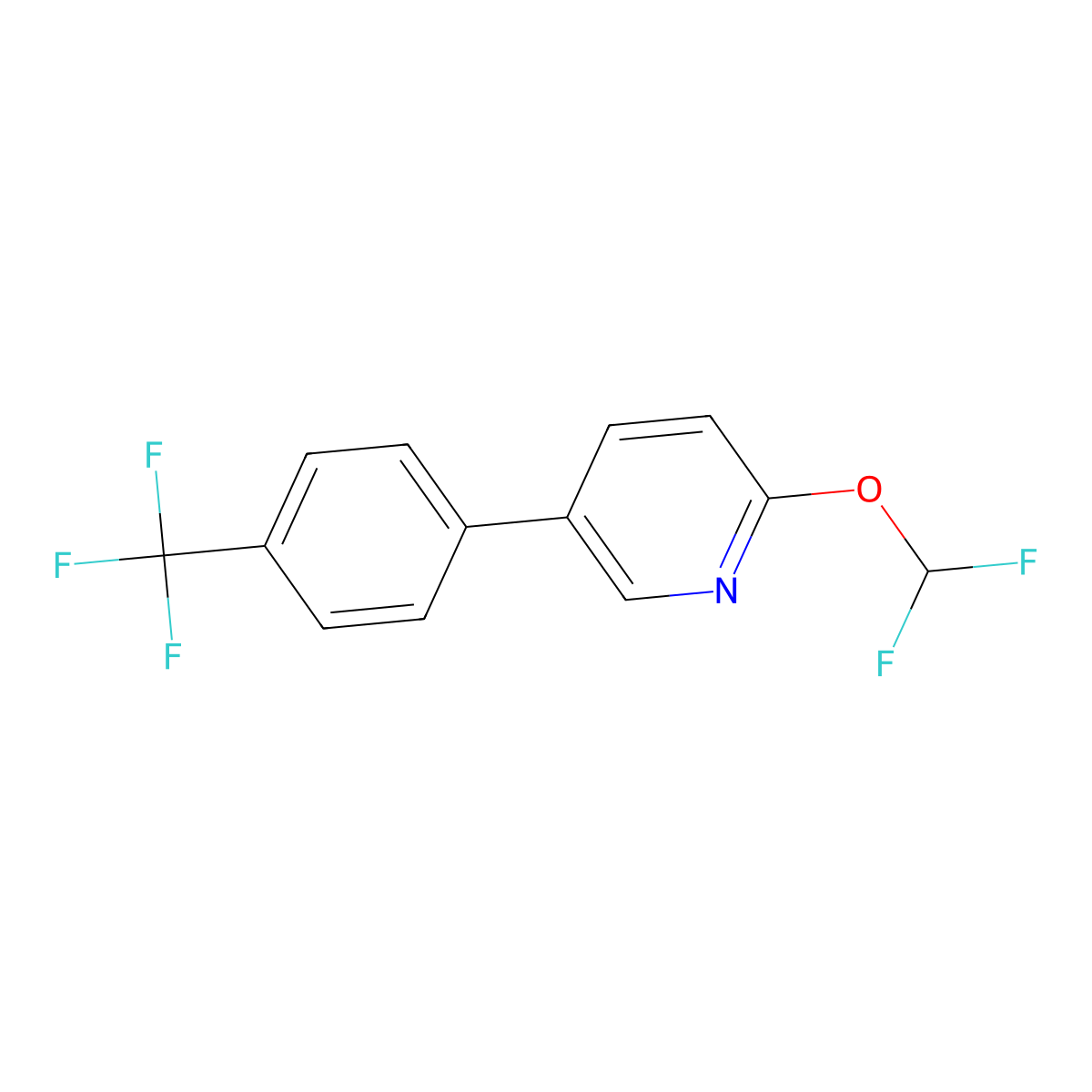 2-(Difluoromethoxy)-5-(4-(trifluoromethyl)phenyl)pyridine molecular structure, CAS 1261564-51-5