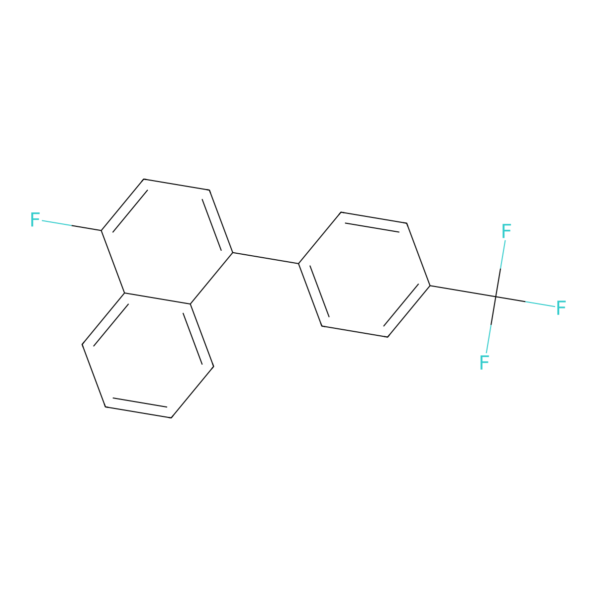 1-Fluoro-4-(4-(trifluoromethyl)phenyl)naphthalene molecular structure, CAS 1261565-42-7