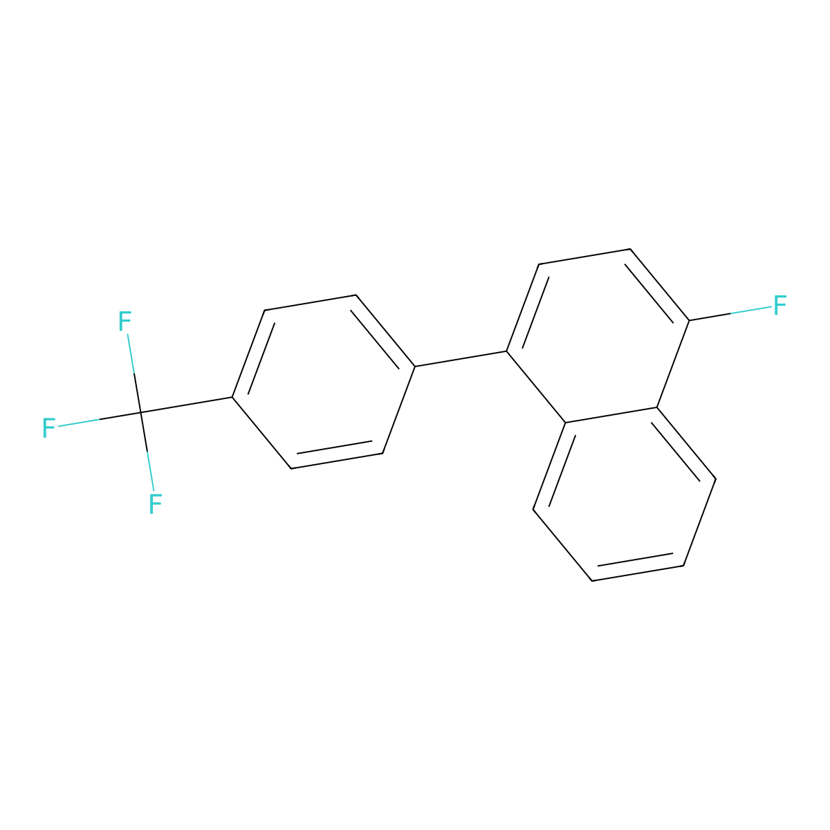 1-Fluoro-4-(4-(trifluoromethyl)phenyl)naphthalene molecular structure, CAS 1261565-42-7