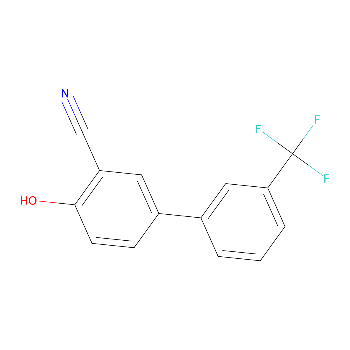 2-Cyano-4-(3-trifluoromethylphenyl)phenol molecular structure, CAS 1261565-72-3
