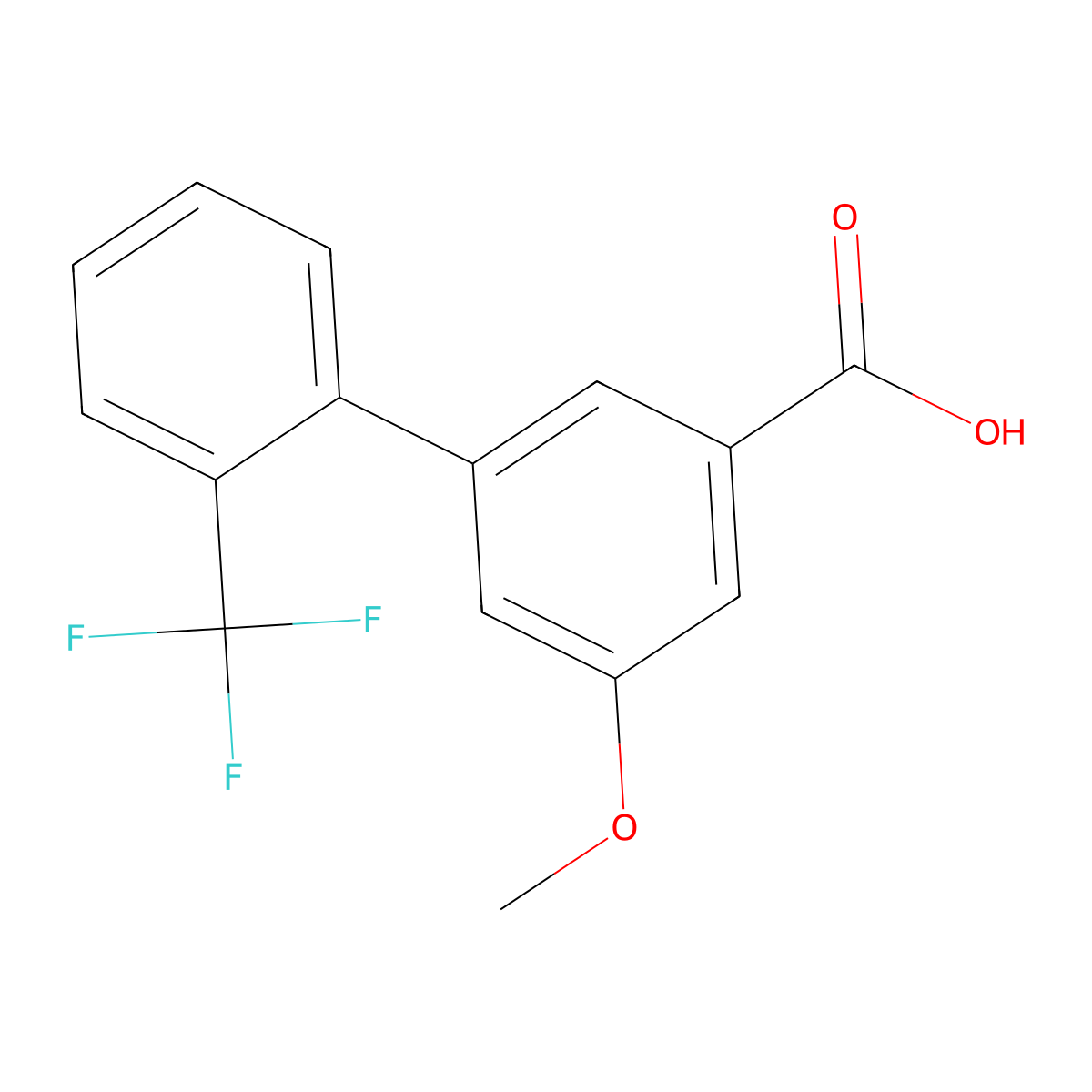 5-Methoxy-2'-(trifluoromethyl)biphenyl-3-carboxylic acid molecular structure, CAS 1261565-92-7