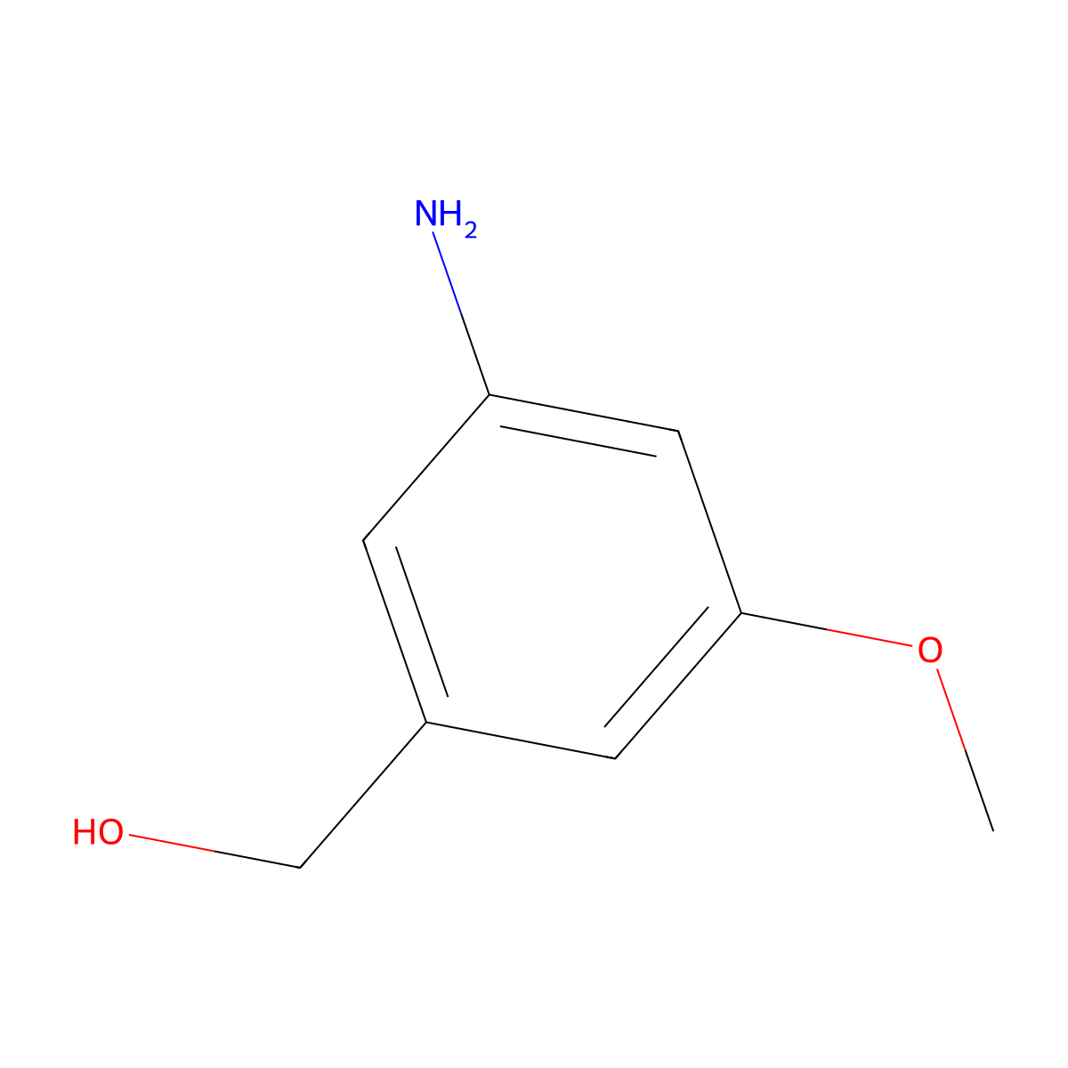 (3-Amino-5-methoxyphenyl)methanol molecular structure, CAS 1261566-52-2