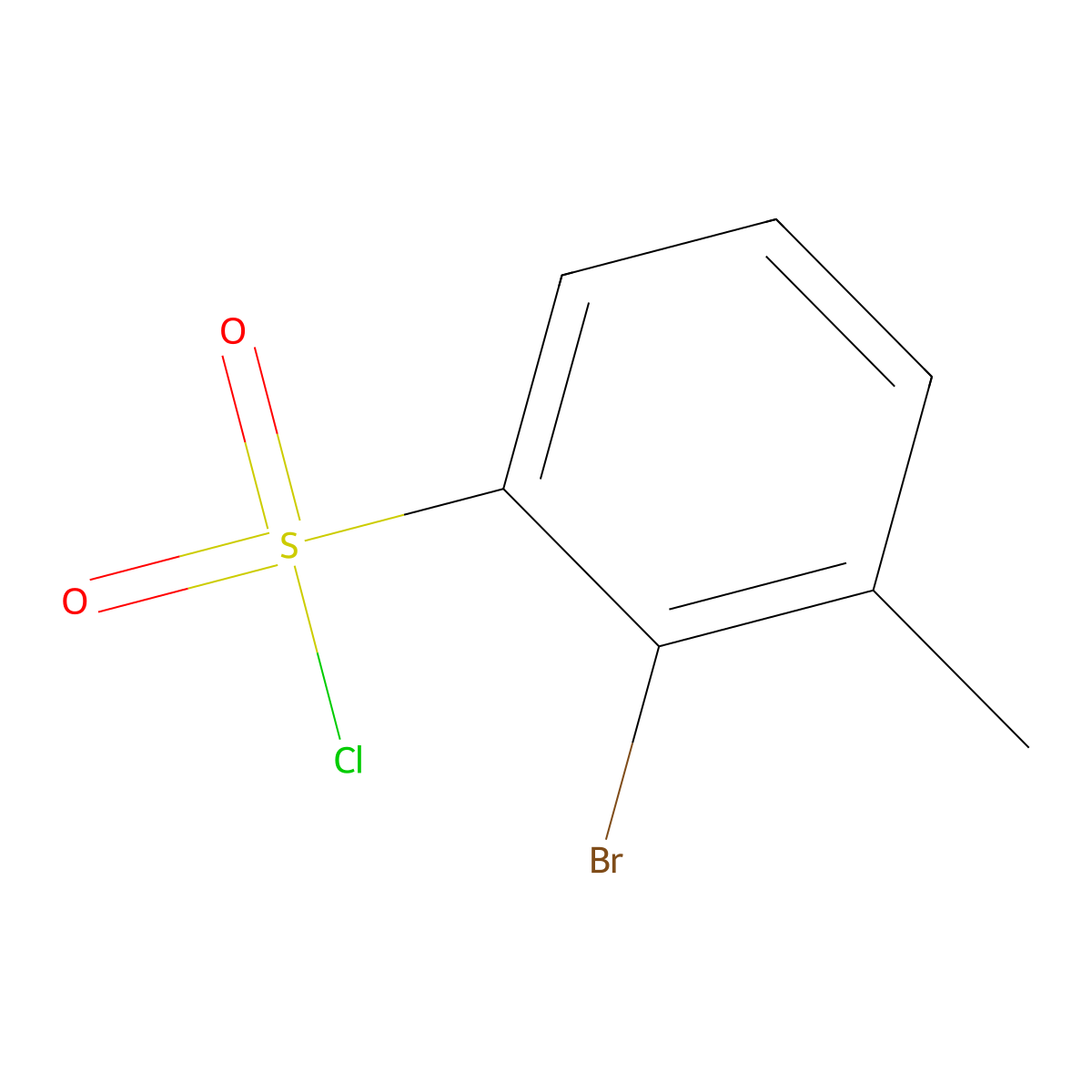 2-Bromo-3-methylbenzene-1-sulfonyl chloride molecular structure, CAS 1261566-57-7