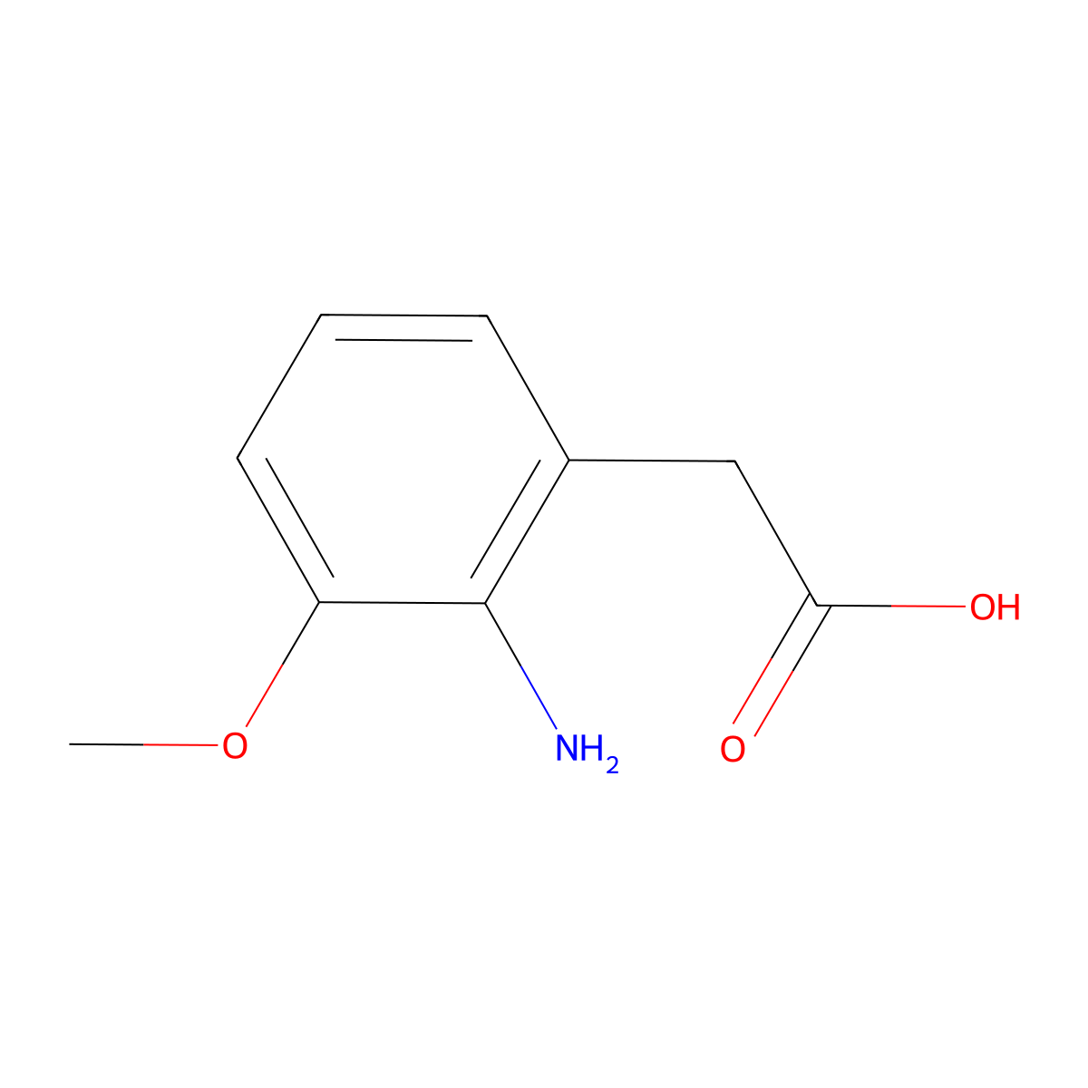 2-(2-Amino-3-methoxyphenyl)acetic acid molecular structure, CAS 1261566-60-2