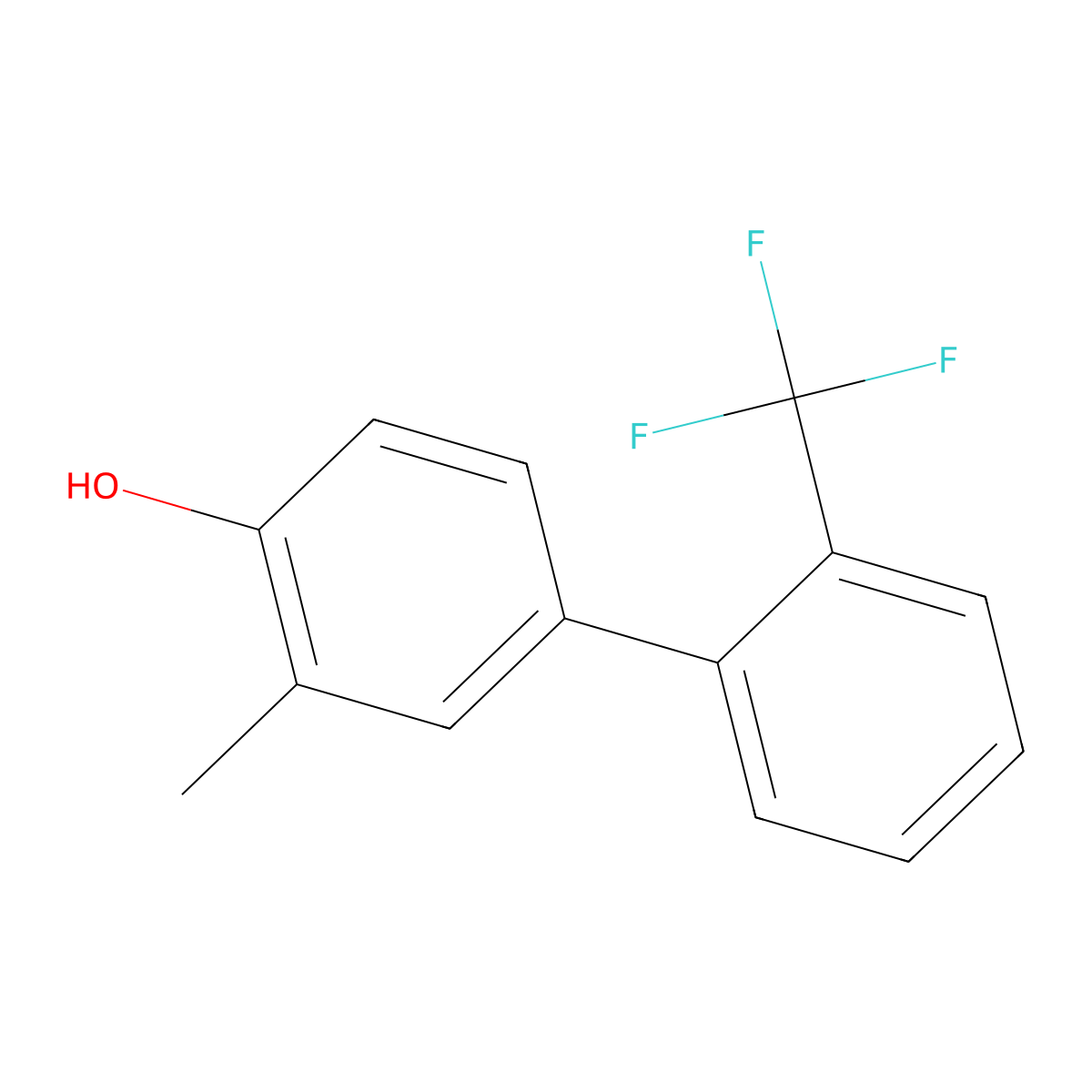 2-Methyl-4-(2-trifluoromethylphenyl)phenol molecular structure, CAS 1261566-66-8