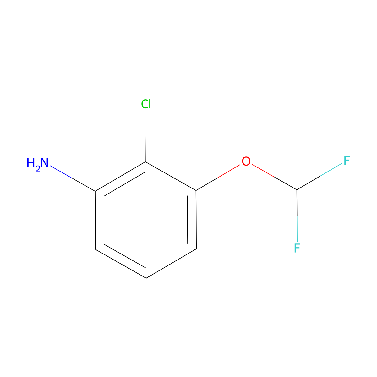 2-Chloro-3-(difluoromethoxy)aniline molecular structure, CAS 1261566-94-2
