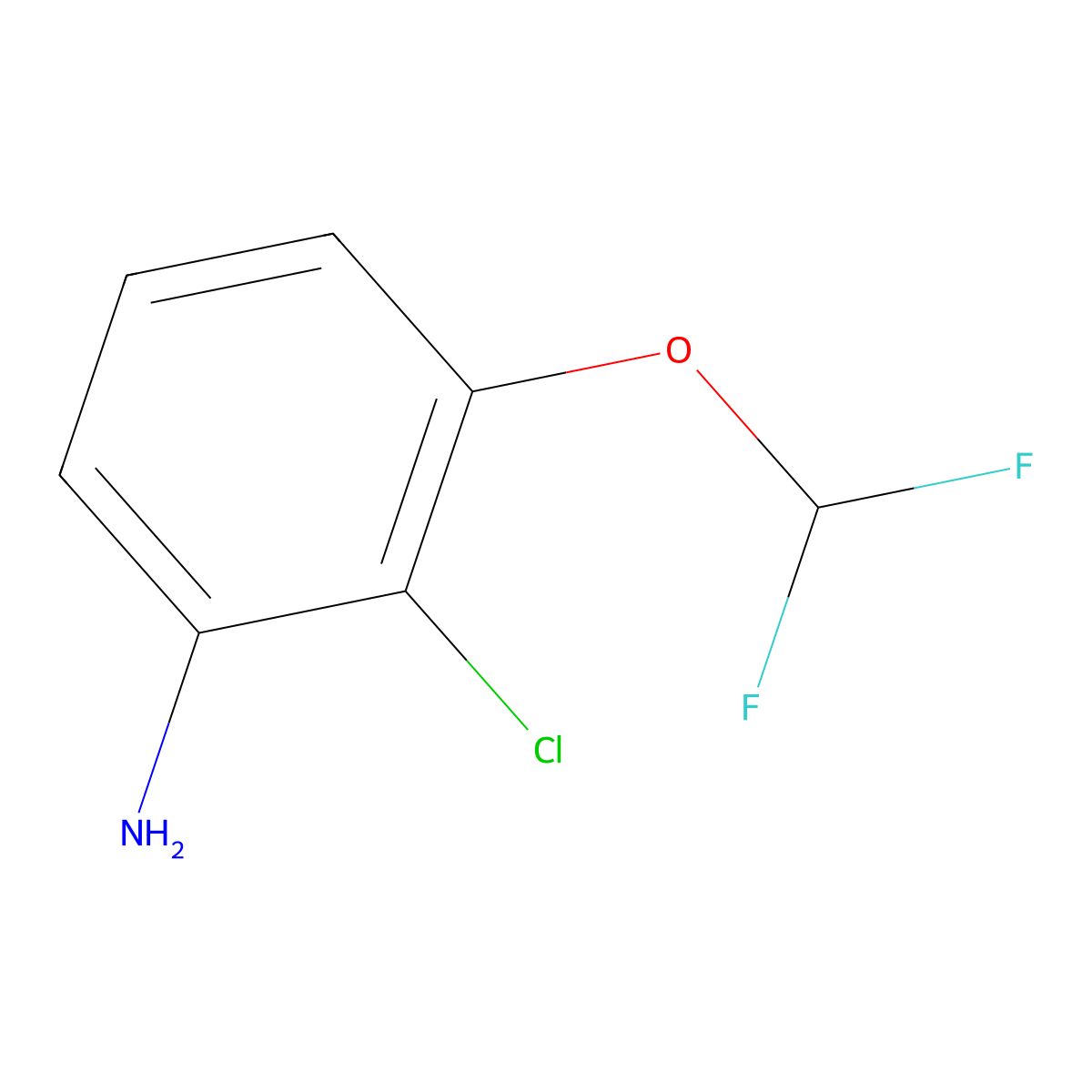 2-Chloro-3-(difluoromethoxy)aniline molecular structure, CAS 1261566-94-2