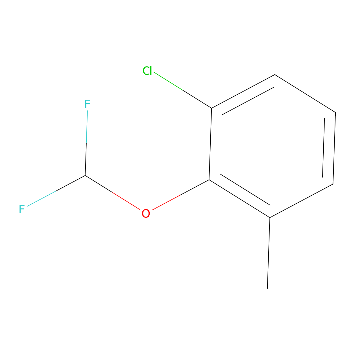 1-Chloro-2-(difluoromethoxy)-3-methylbenzene molecular structure, CAS 1261567-06-9