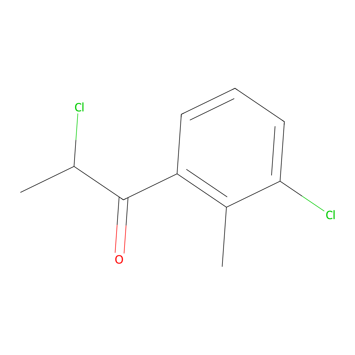 2-Chloro-1-(3-chloro-2-methylphenyl)-1-propanone molecular structure, CAS 1261567-25-2