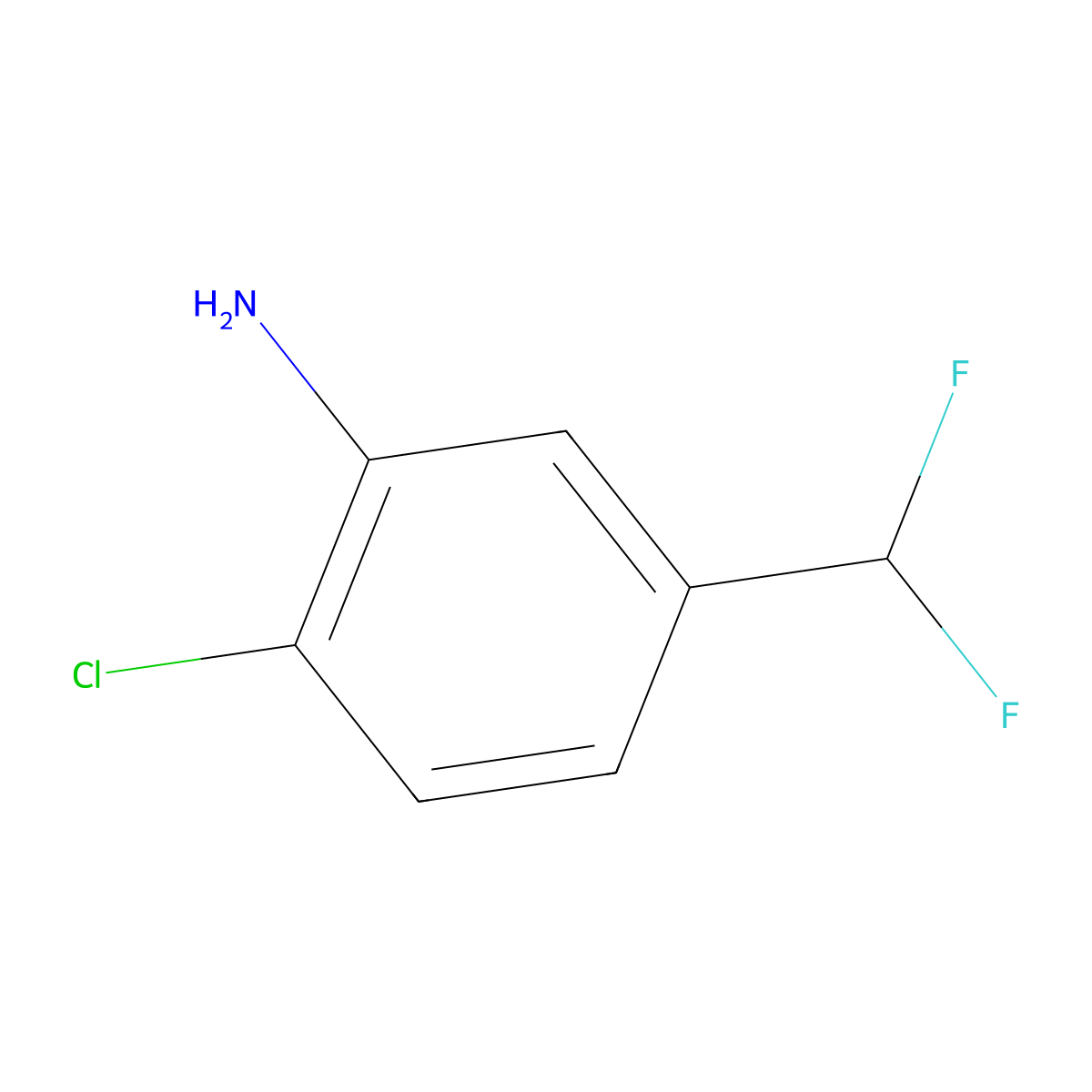 2-Chloro-5-(difluoromethyl)aniline molecular structure, CAS 1261567-27-4