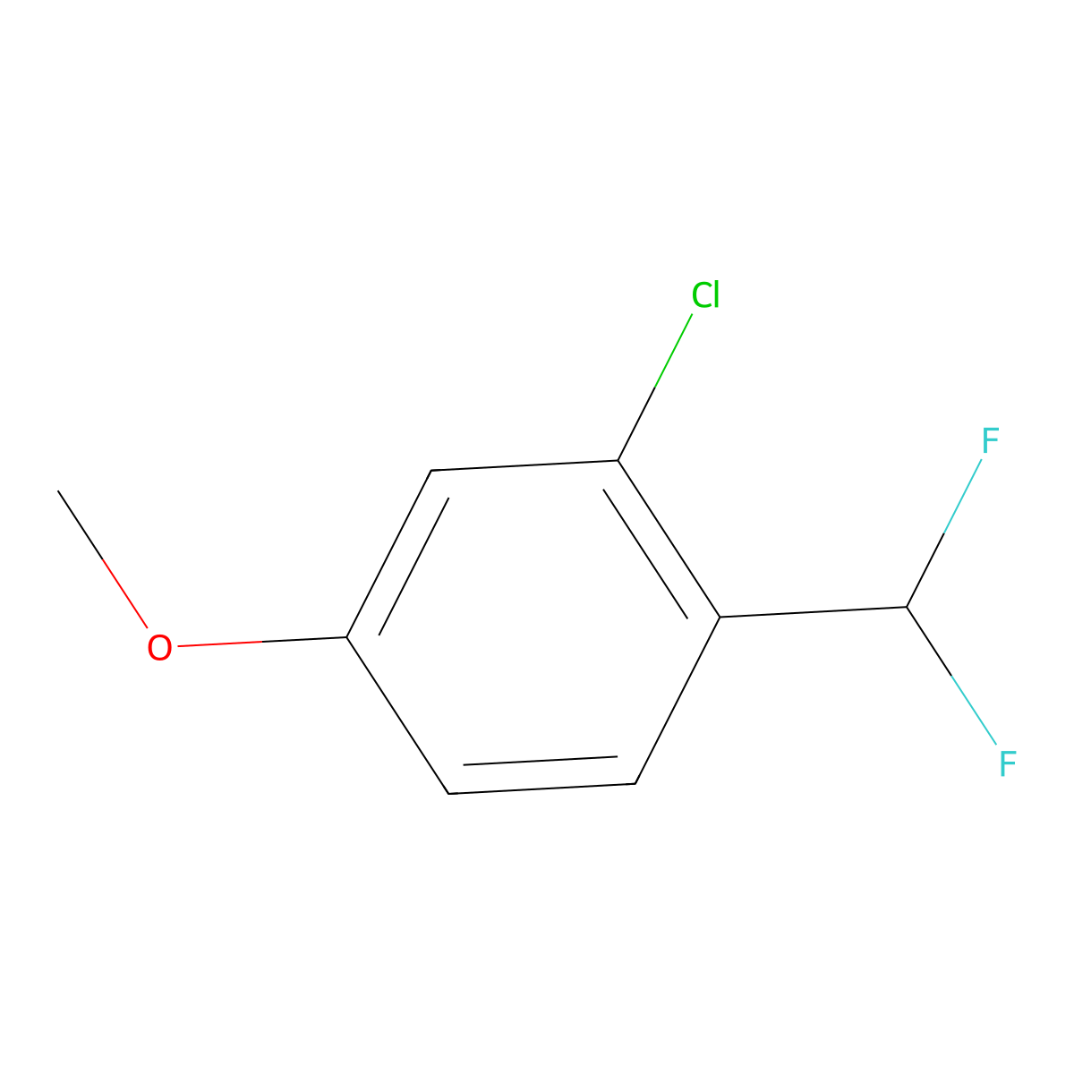 3-Chloro-4-(difluoromethyl)anisole molecular structure, CAS 1261567-32-1