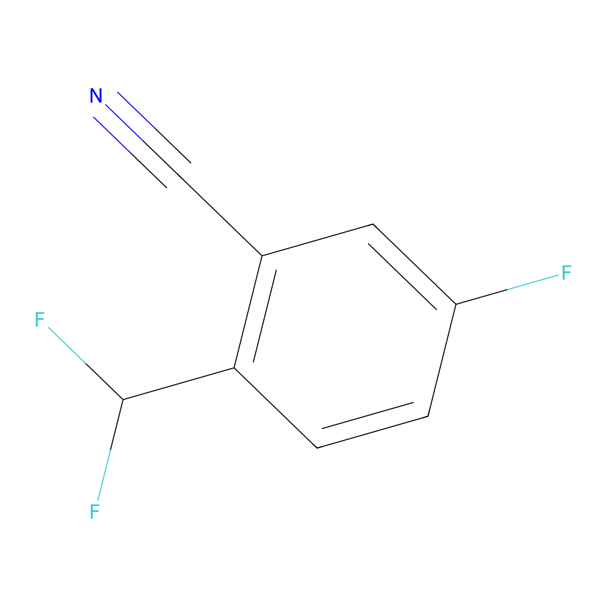 2-(Difluoromethyl)-5-fluorobenzonitrile molecular structure, CAS 1261568-40-4