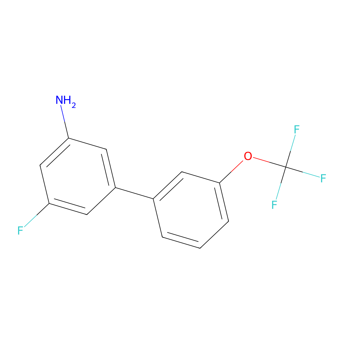 3-Amino-5-fluoro-3'-(trifluoromethoxy)biphenyl molecular structure, CAS 1261568-48-2