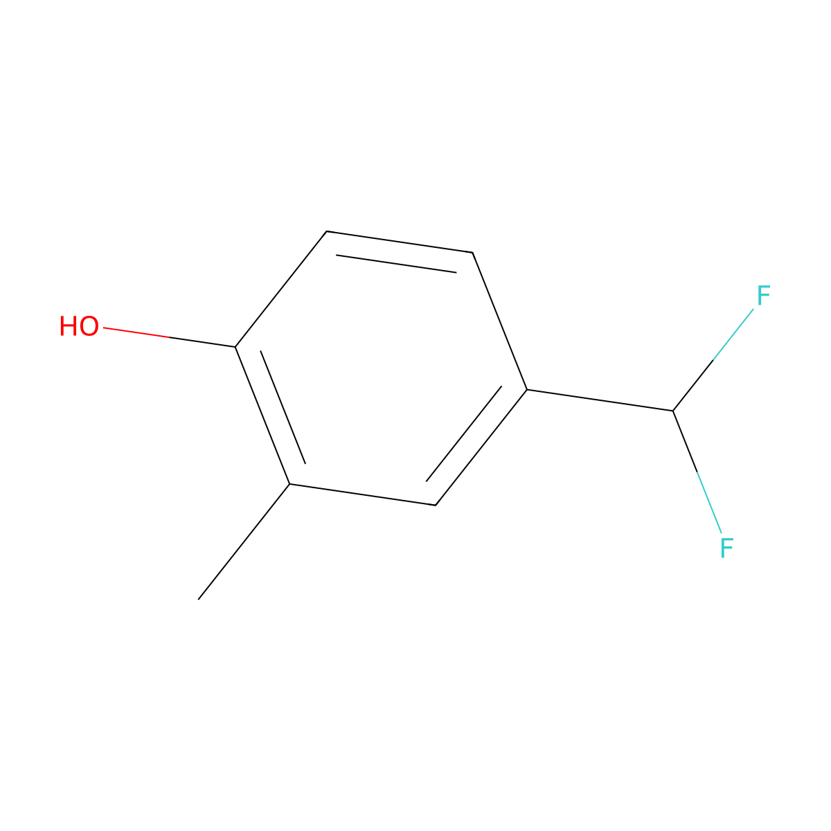 4-(Difluoromethyl)-2-methylphenol molecular structure, CAS 1261568-60-8