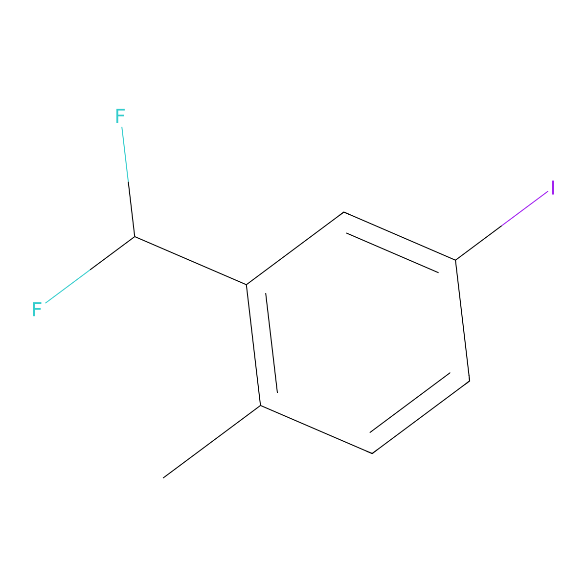 2-(Difluoromethyl)-4-iodo-1-methylbenzene molecular structure, CAS 1261568-71-1