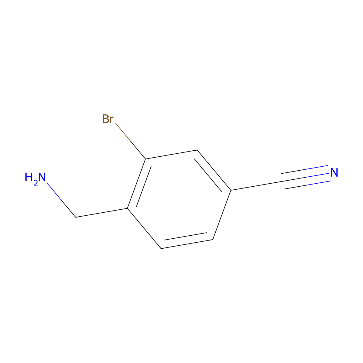 4-(Aminomethyl)-3-bromobenzonitrile molecular structure, CAS 1261568-80-2