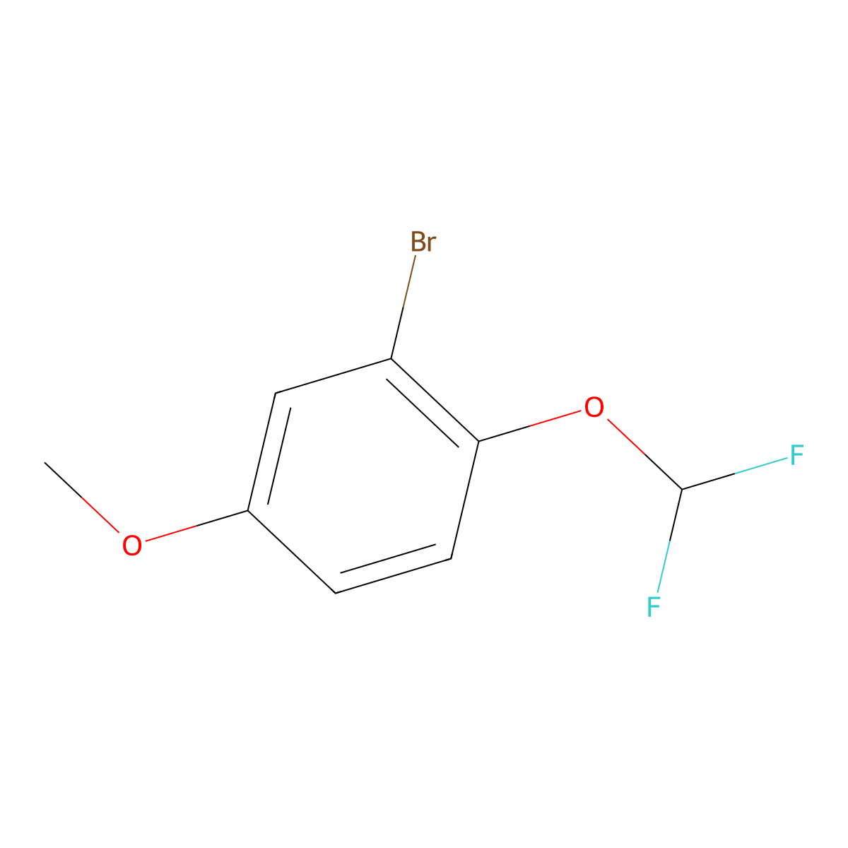 2-Bromo-1-(difluoromethoxy)-4-methoxybenzene molecular structure, CAS 1261569-07-6