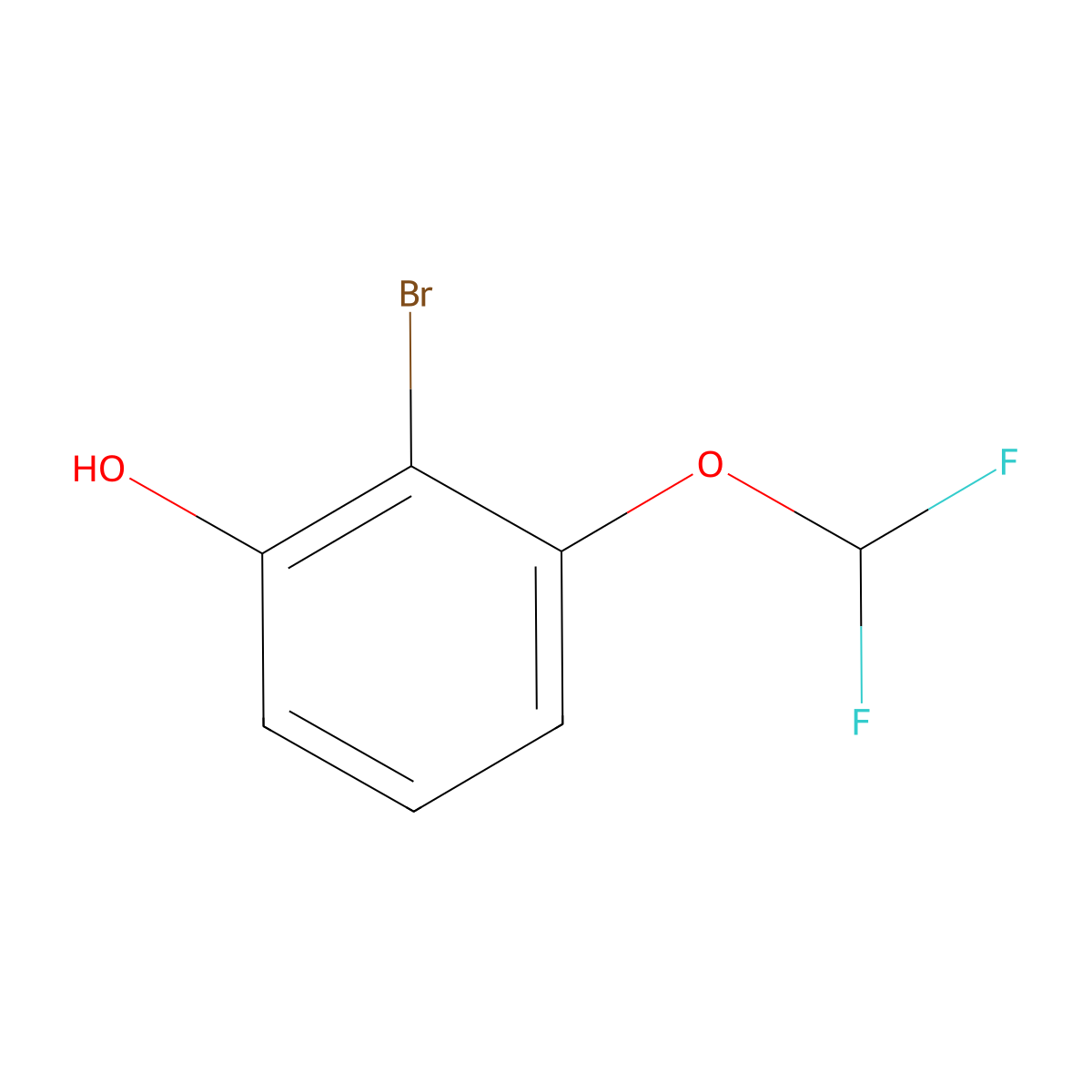 2-Bromo-3-(difluoromethoxy)phenol molecular structure, CAS 1261569-19-0