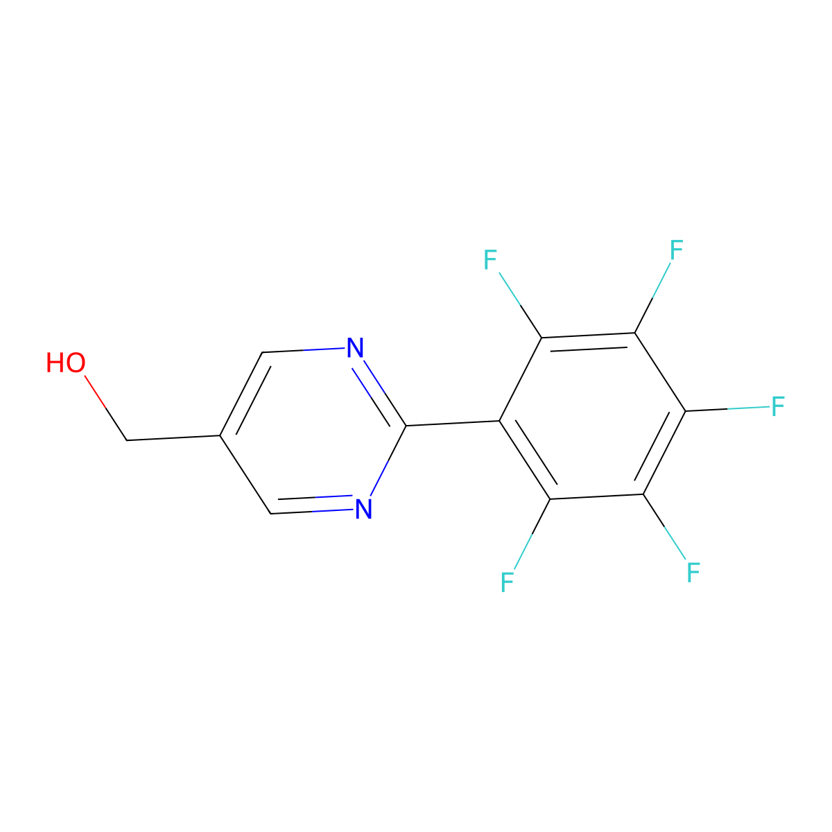 2-(Perfluorophenyl)pyrimidine-5-methanol molecular structure, CAS 1261569-21-4