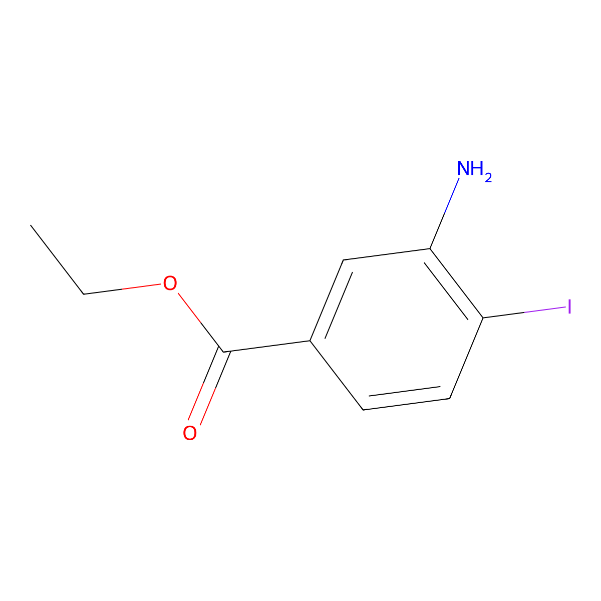 Ethyl 3-amino-4-iodobenzoate molecular structure, CAS 1261569-51-0