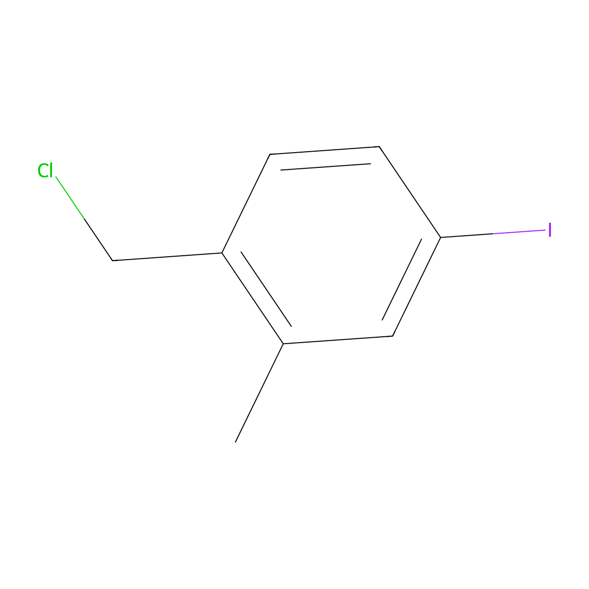 1-(Chloromethyl)-4-iodo-2-methylbenzene molecular structure, CAS 1261569-68-9