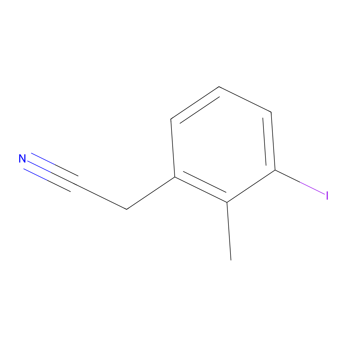 3-Iodo-2-methylphenylacetonitrile molecular structure, CAS 1261569-73-6